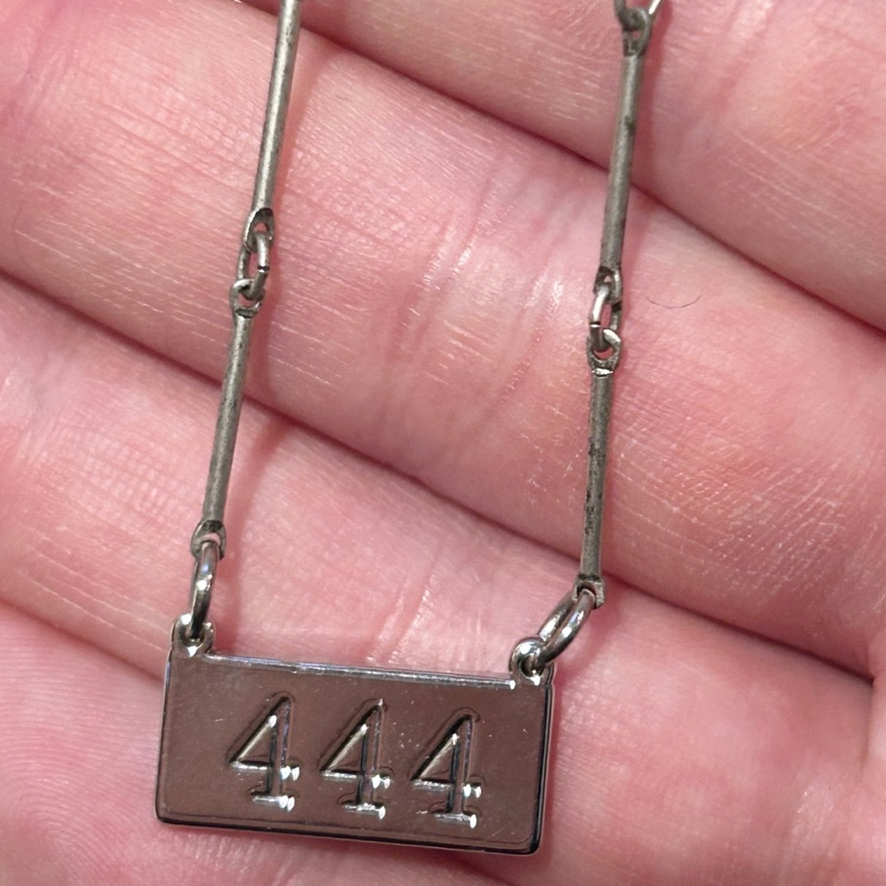 Silver Tone 444 Angels Love Support Guidance Luck Spiritual Guardian Necklace